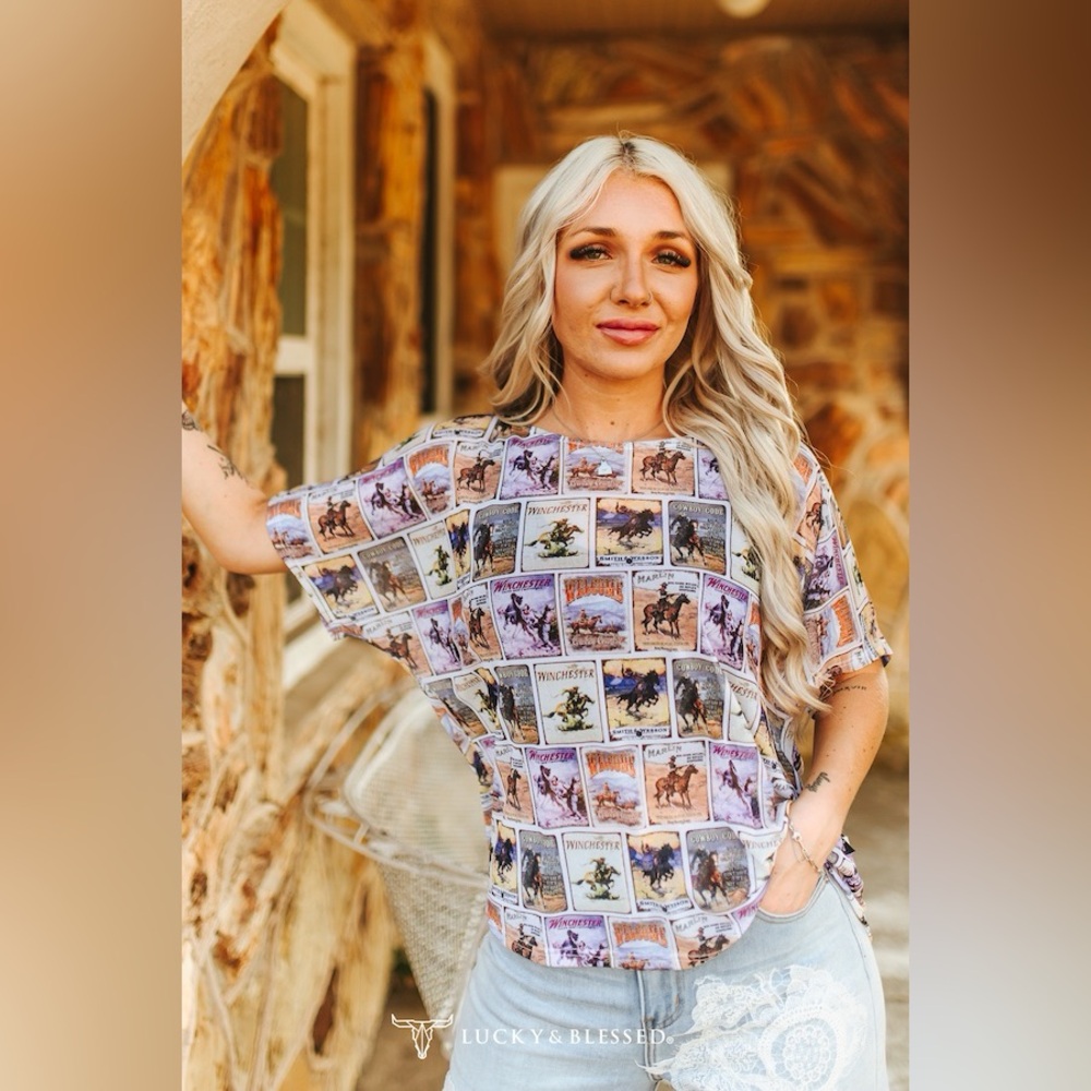 Wild Rodeo Collage Mesh Top - Picture 2 of 3
